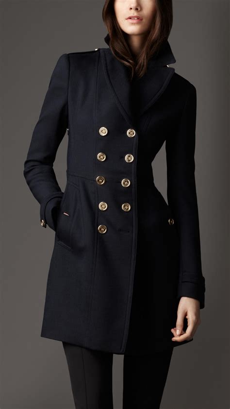 navy blue peacoat burberry|burberry coats for women.